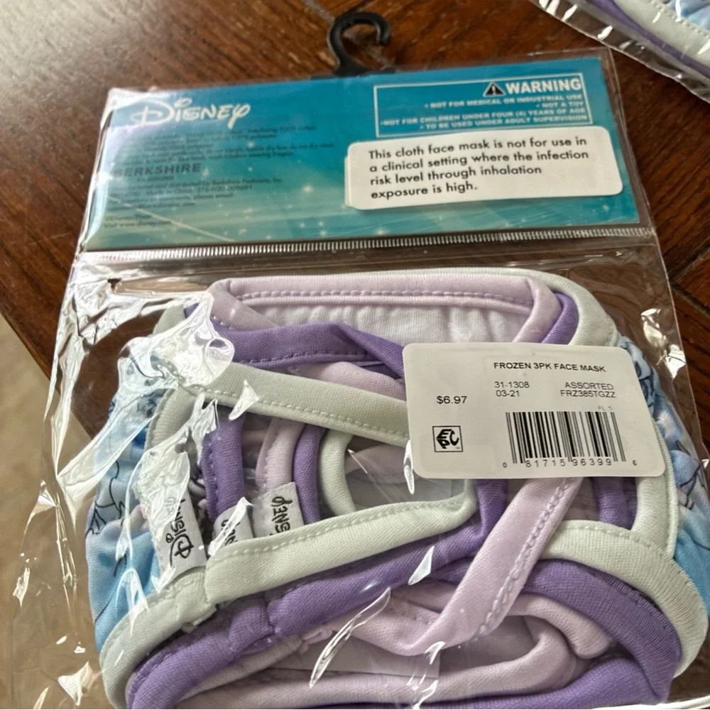 Disney Frozen 3 Cloth Face Masks Ages 7 & Up-Lot Of 10